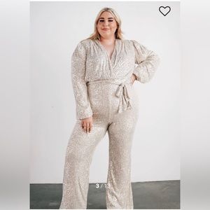 Cream Brussels Sequin Jumpsuit